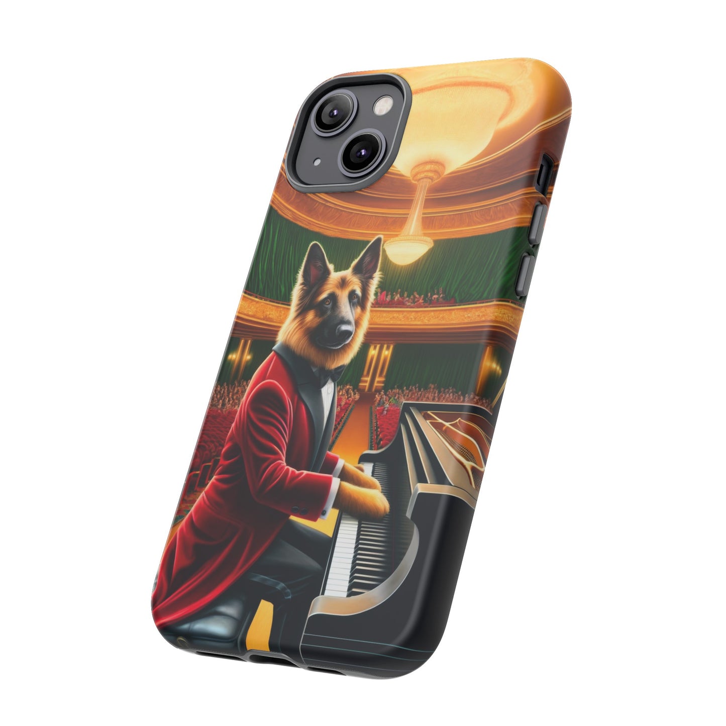 German Shepherd Playing the Piano Phone Case