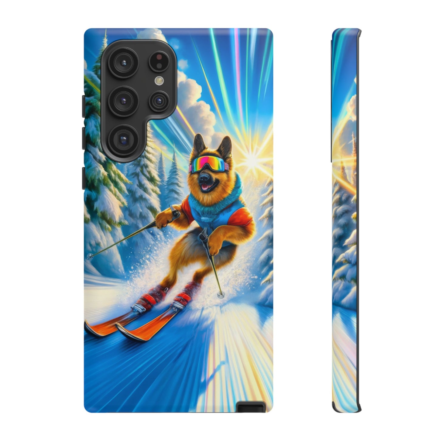 German Shepherd Skiing Phone Case