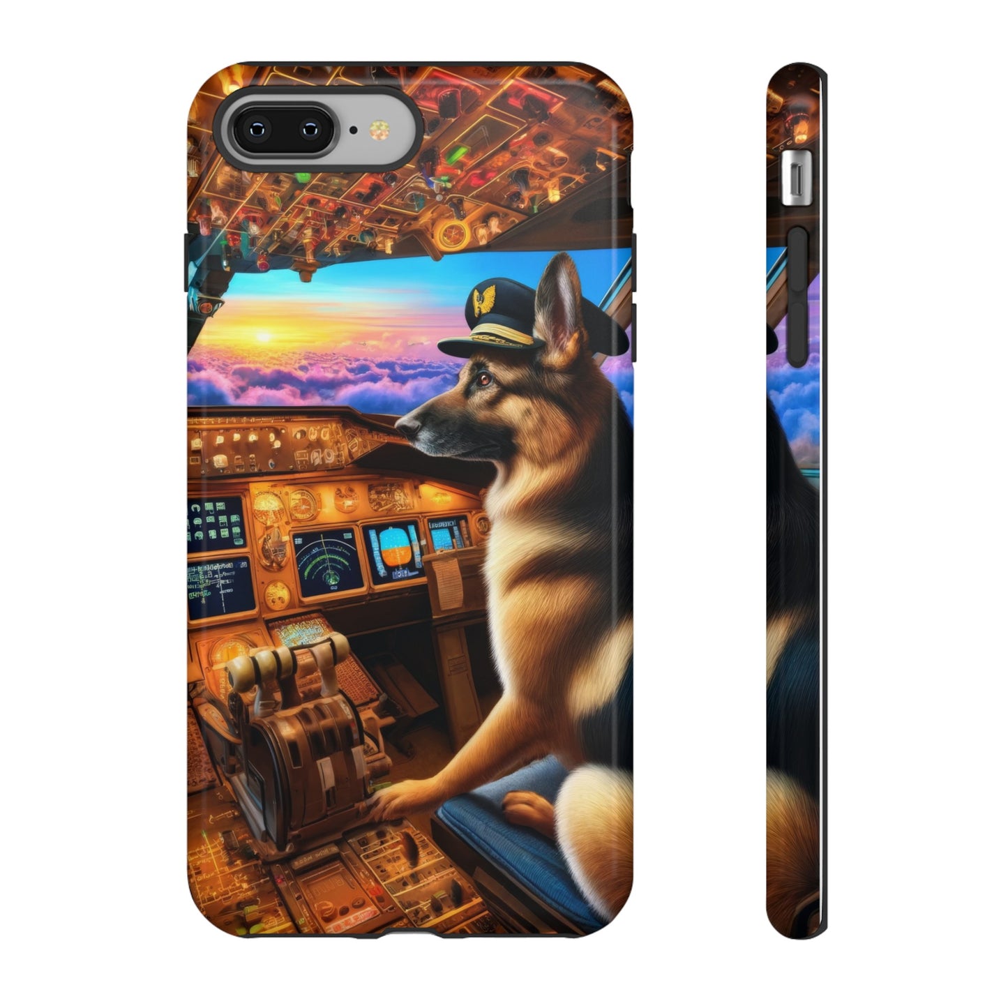 German Shepherd Flying an Airplane Phone Case