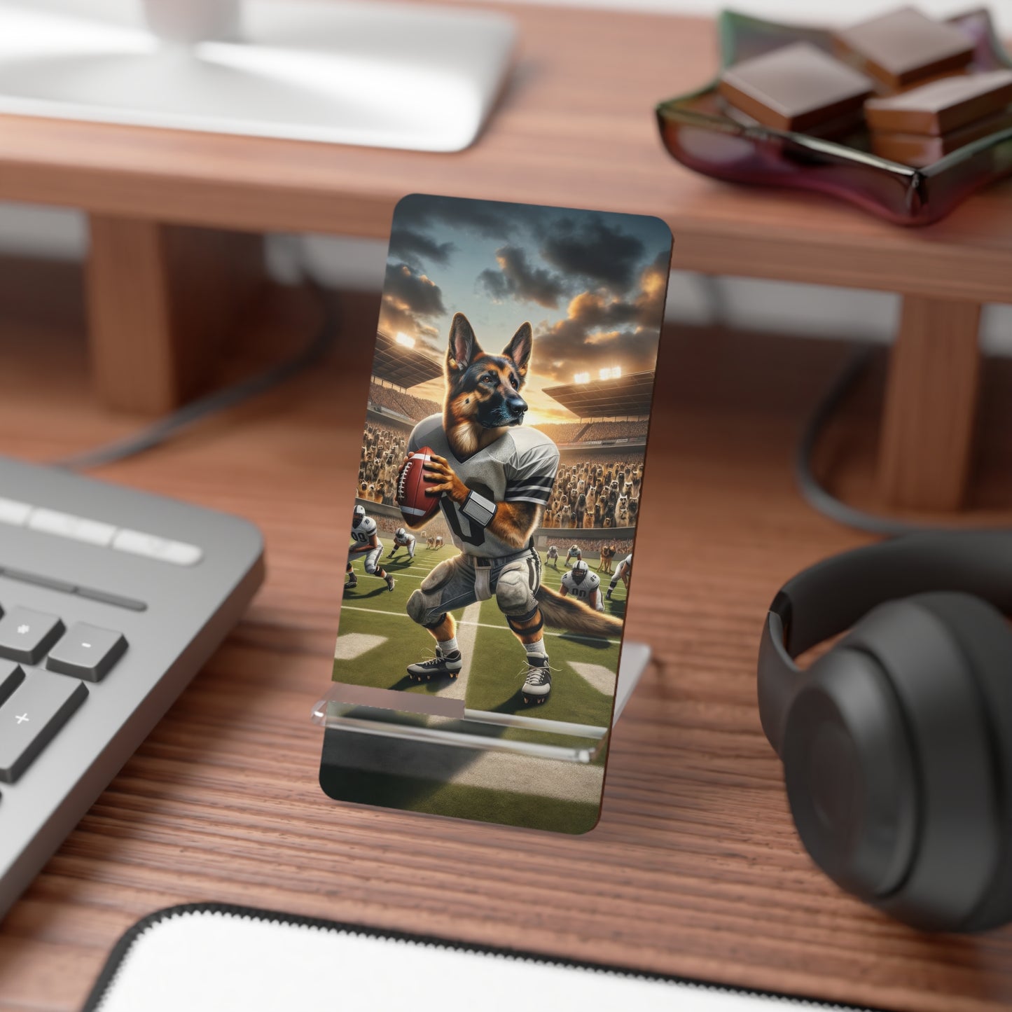 German Shepherd Playing Football Smartphone Stand