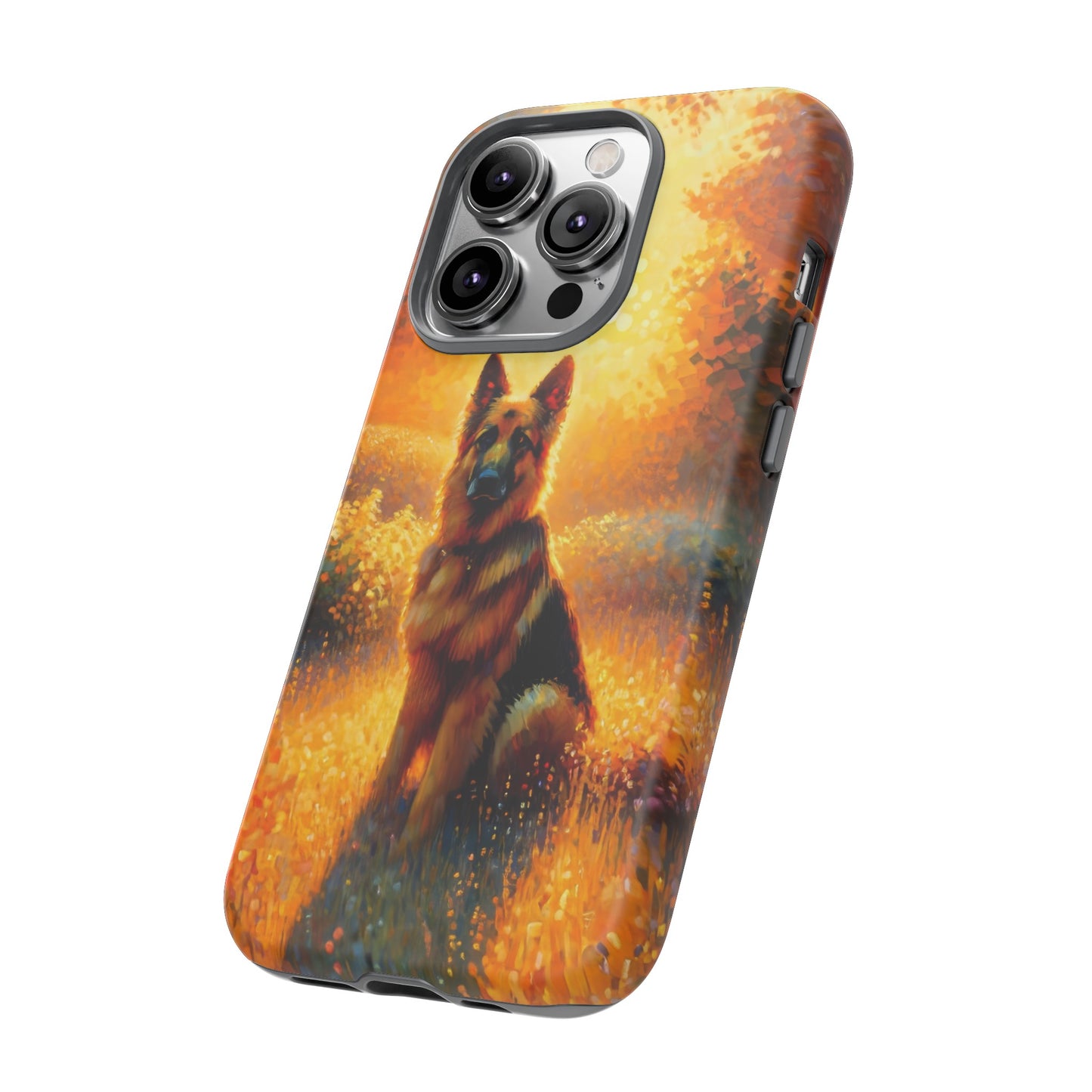 Golden hour and neo-impressionism German Shepherd Phone Case