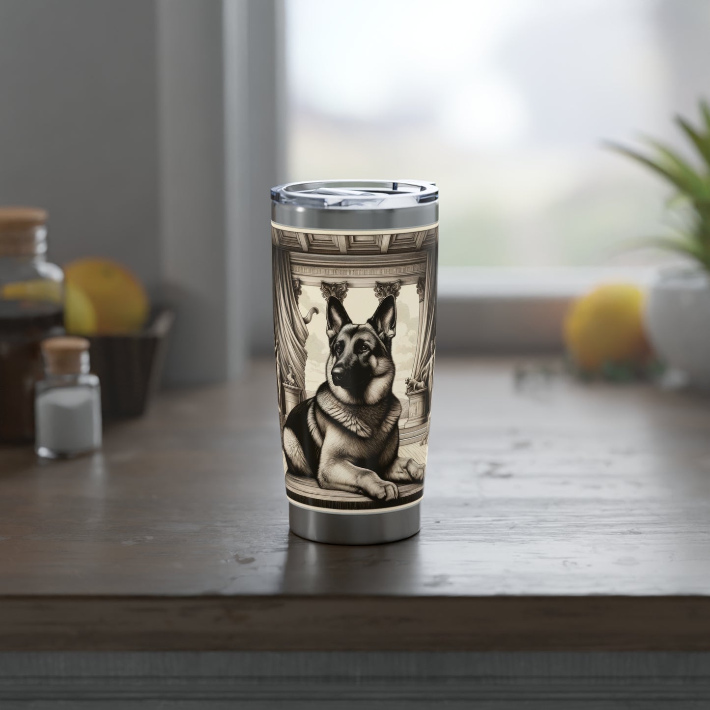 Etching and greco-roman German Shepherd 20oz Tumbler