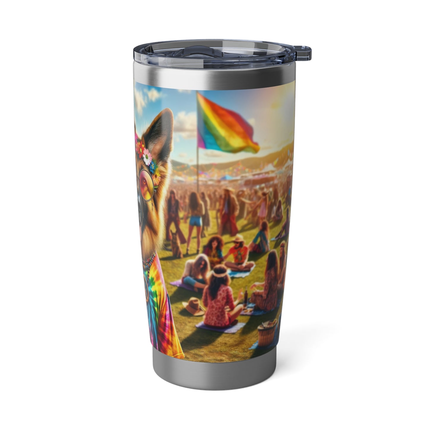 Hippie German Shepherd 20oz Tumbler