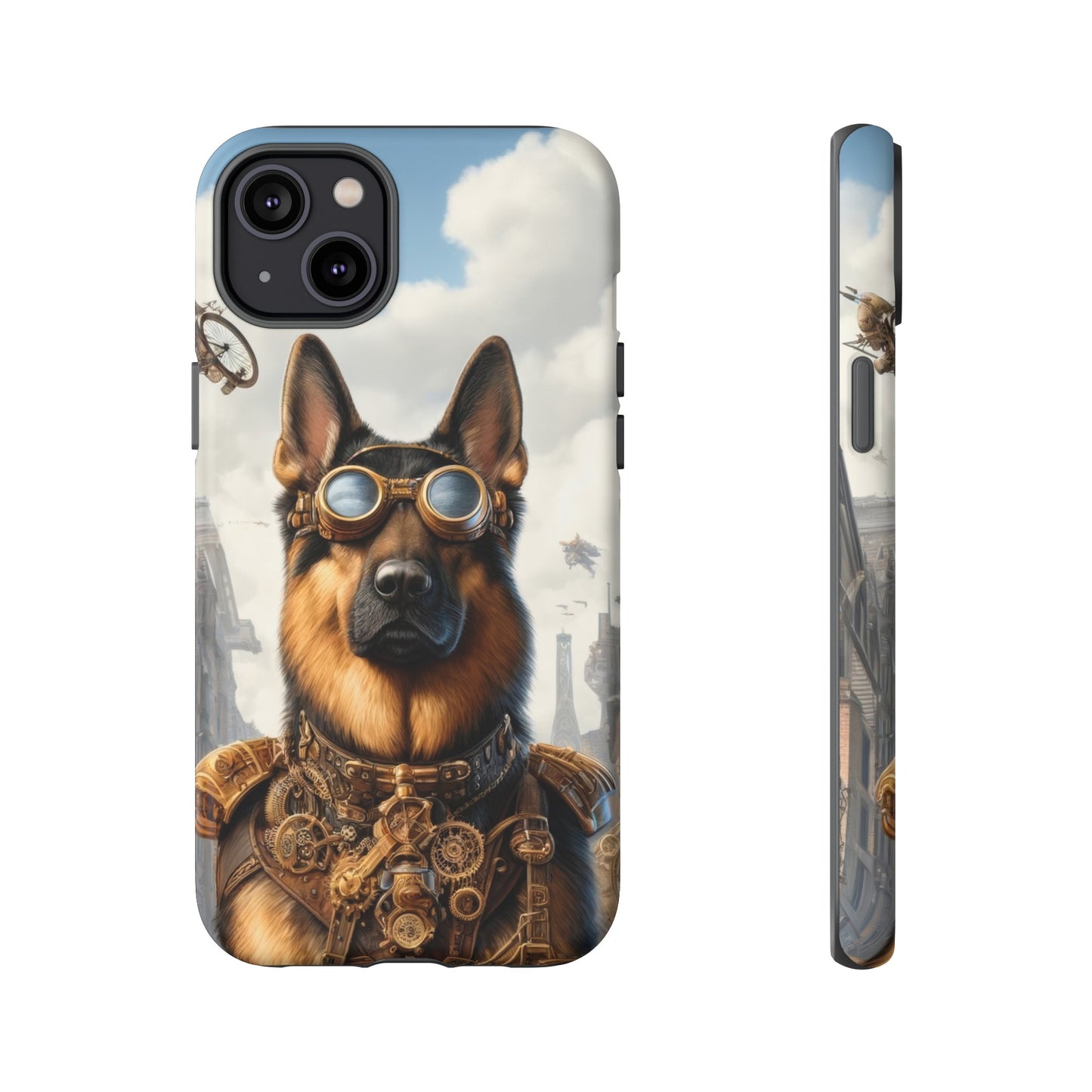 Realism and steampunk German Shepherd Phone Case