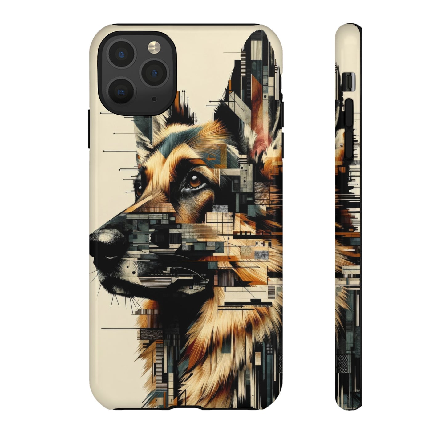 Constructivist and dadaist German Shepherd Phone Case