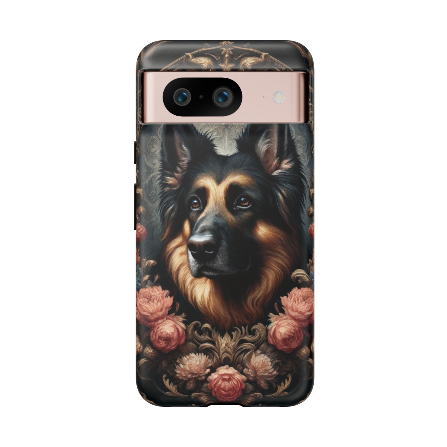 Gothic, high angle German Shepherd Phone Case