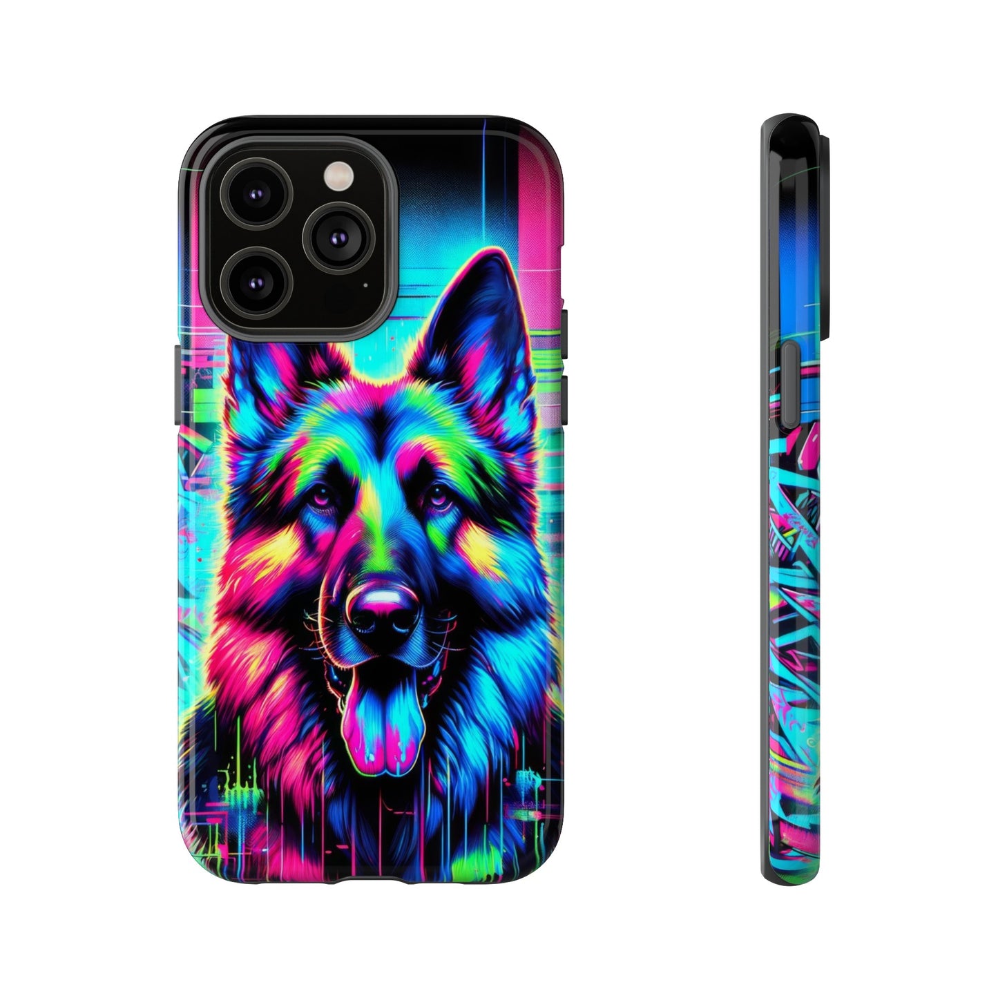 Neon graffiti German Shepherd Phone Case