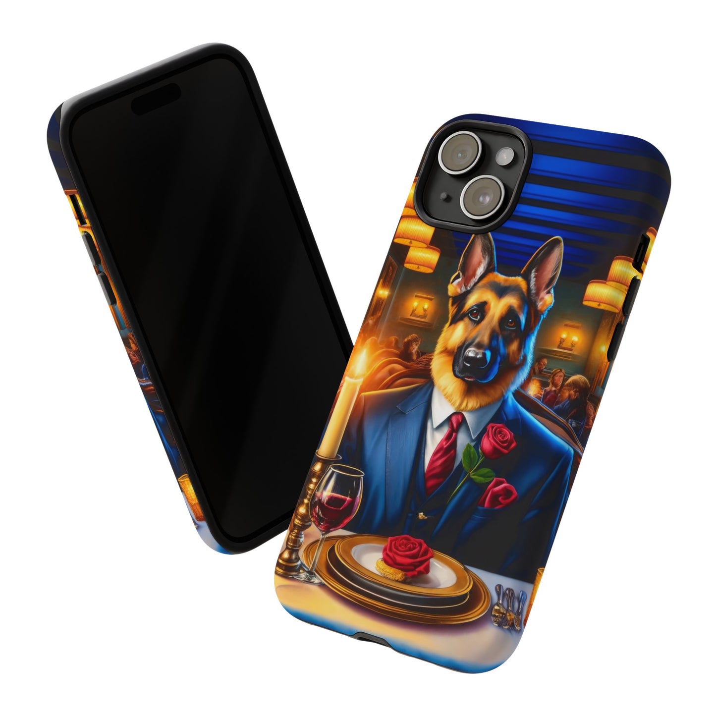 German Shepherd Going on a Date at a Restaurant Phone Case