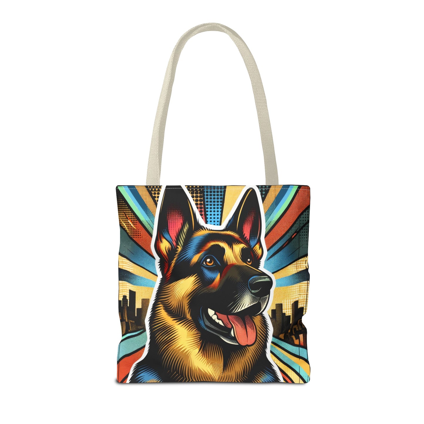 Comic style German Shepherd Tote Bag