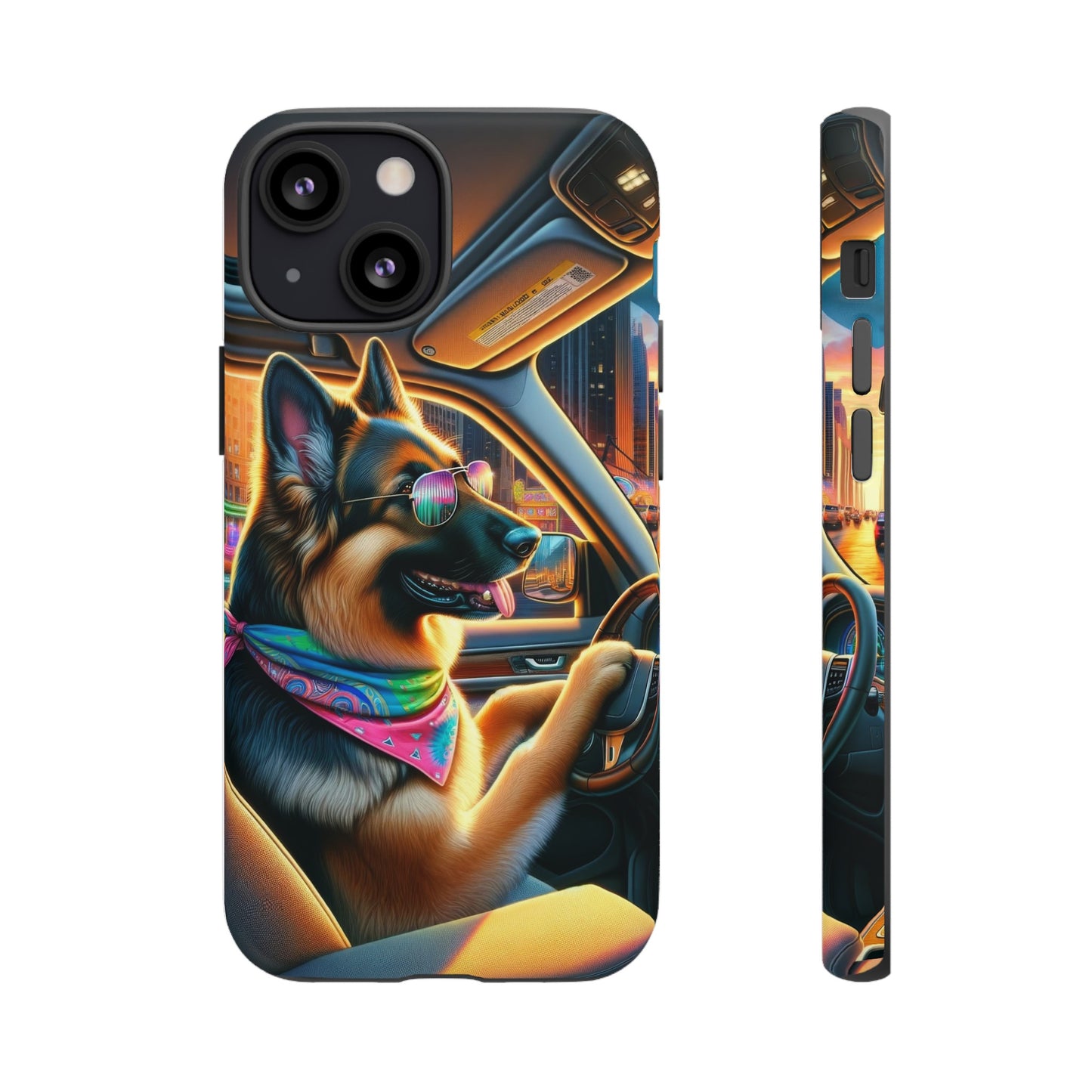 German Shepherd Driving a Car Phone Case