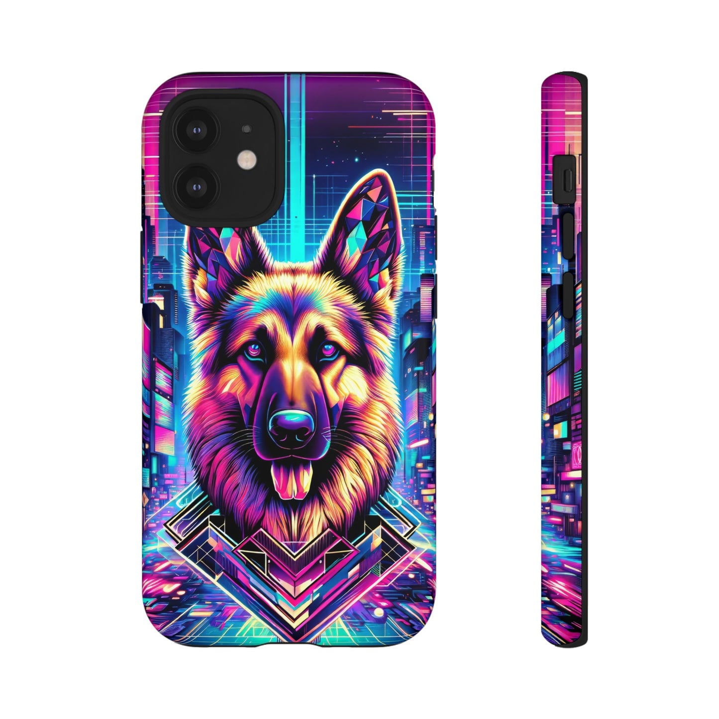 Glitch art German Shepherd Phone Case