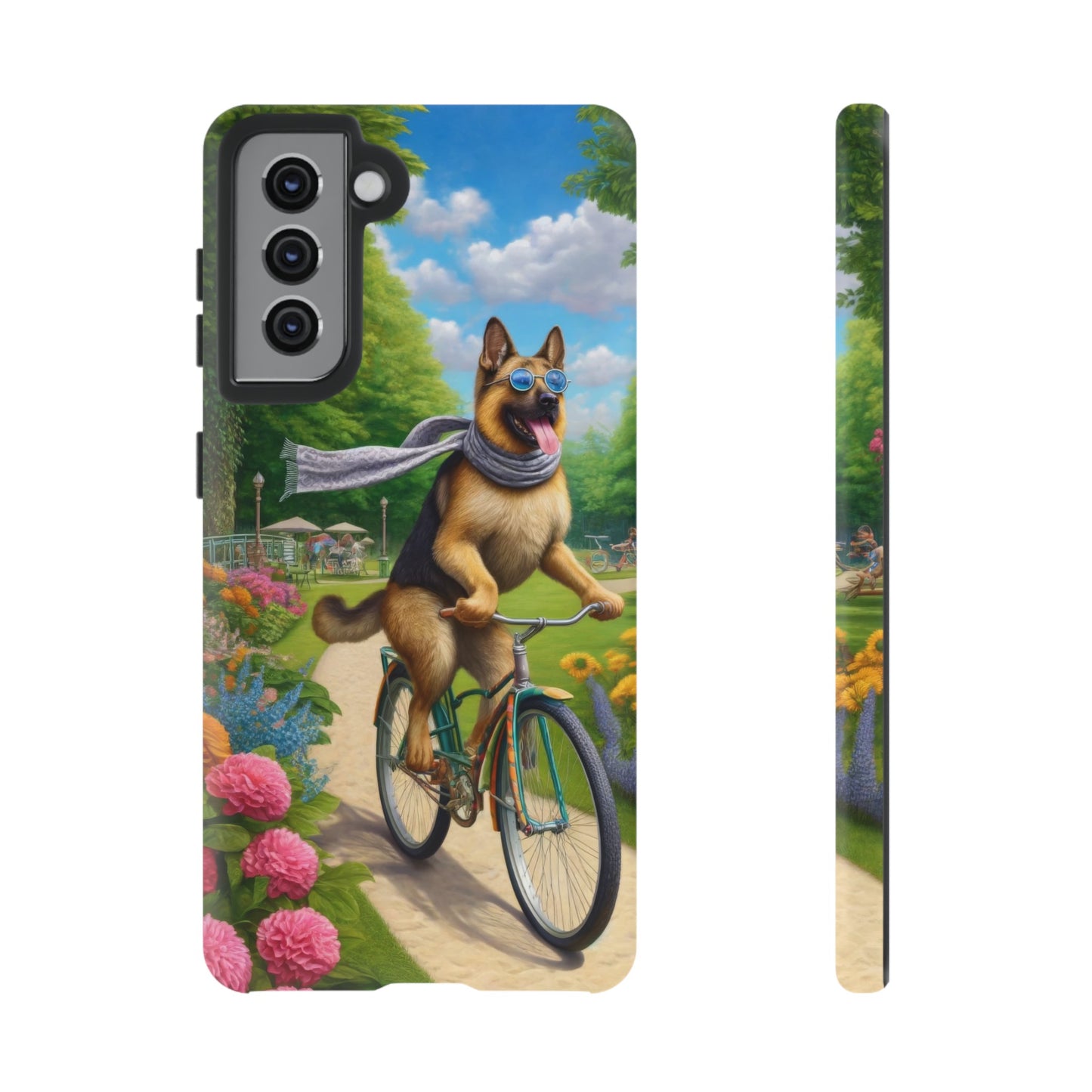 German Shepherd Riding a Bicycle Phone Case