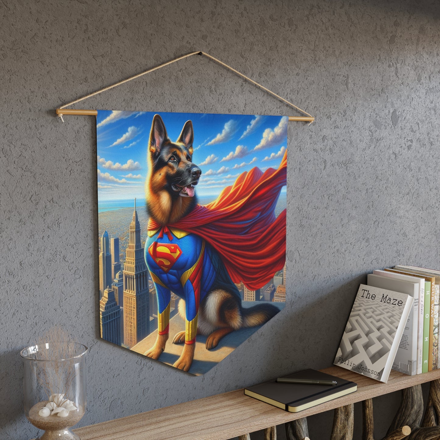 German Shepherd Superhero Pennant