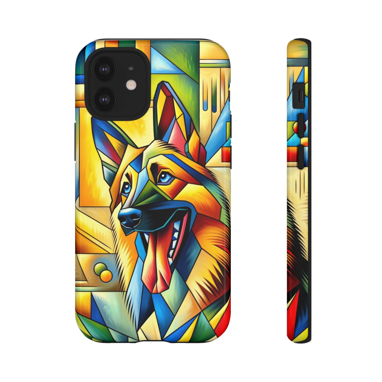 German Shepherd in Cubism Tough Phone Case