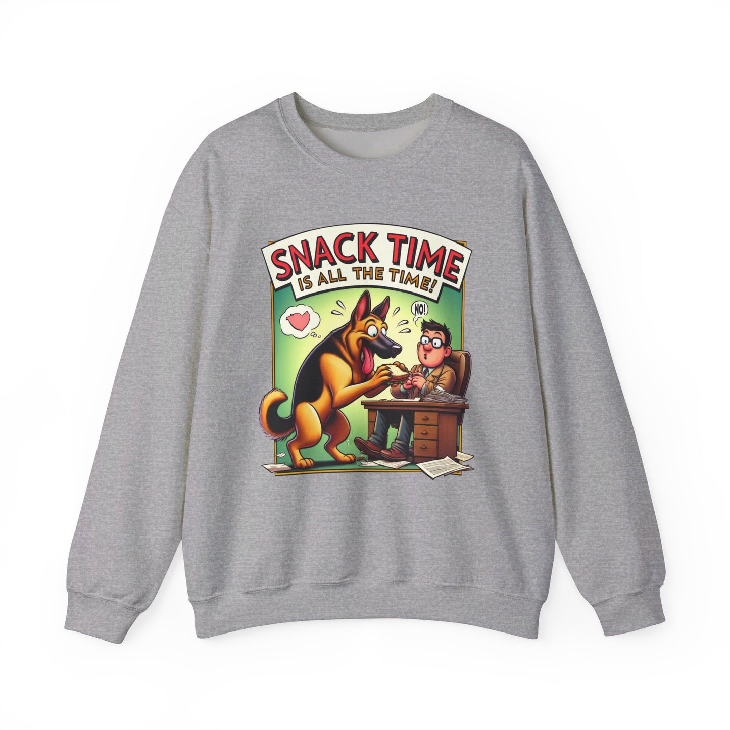 Snack Time is all the Time Sweatshirt (10 colors) (German Shepherd)