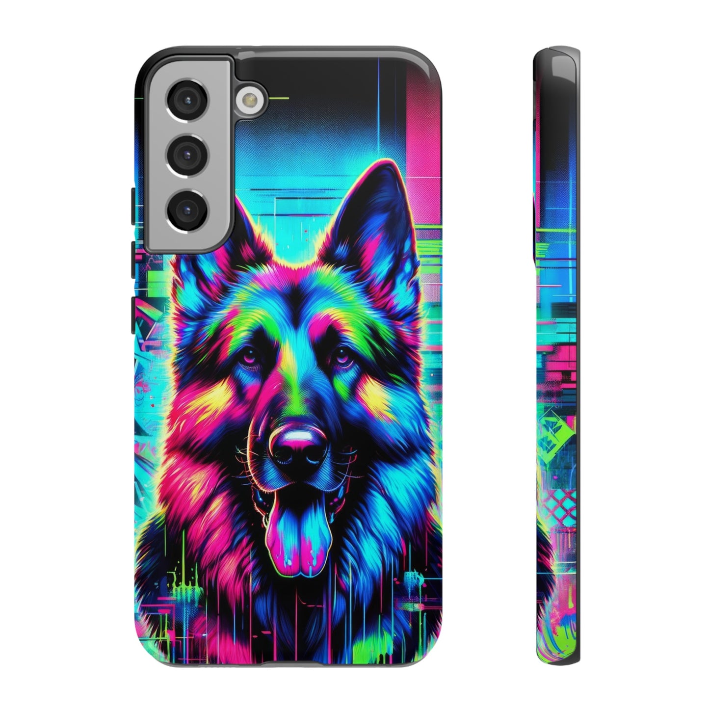 Neon graffiti German Shepherd Phone Case