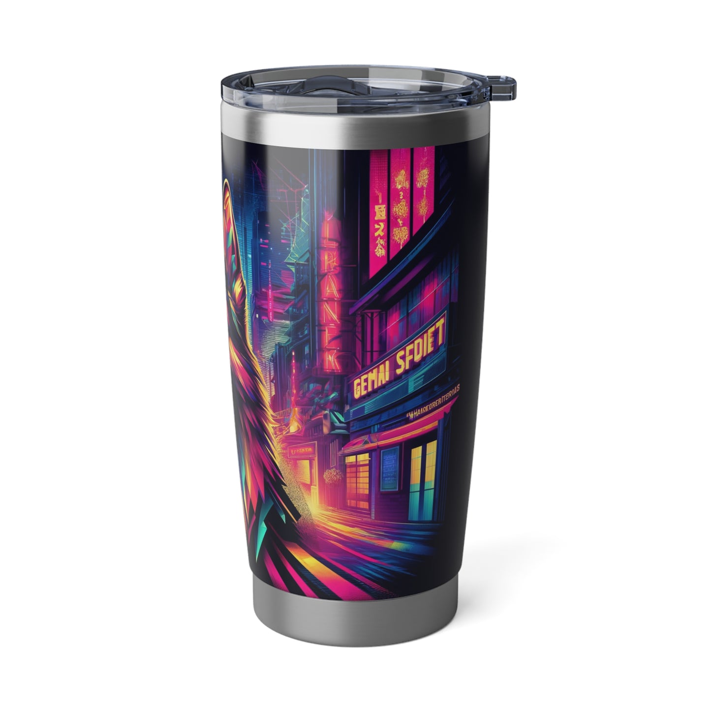 Glitch art German Shepherd 20oz Tumbler