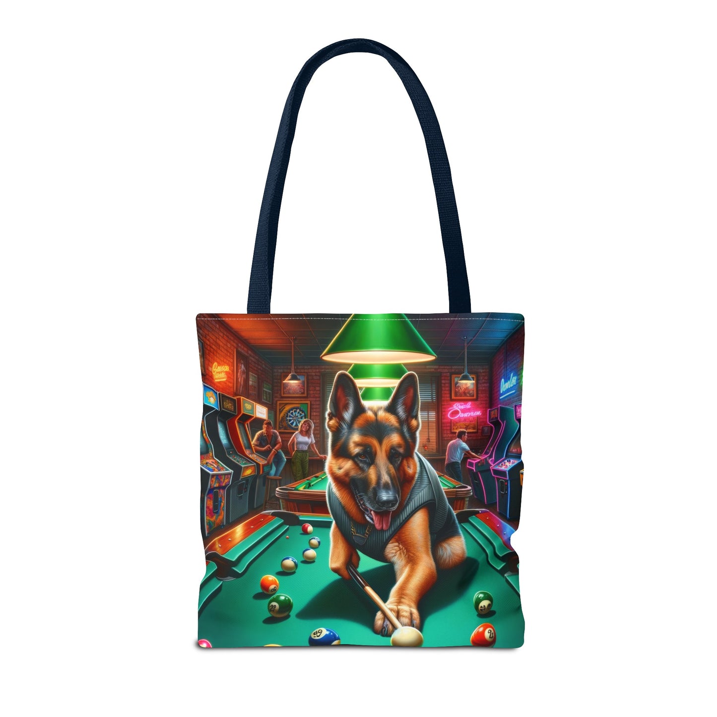 German Shepherd Playing Pool Tote Bag