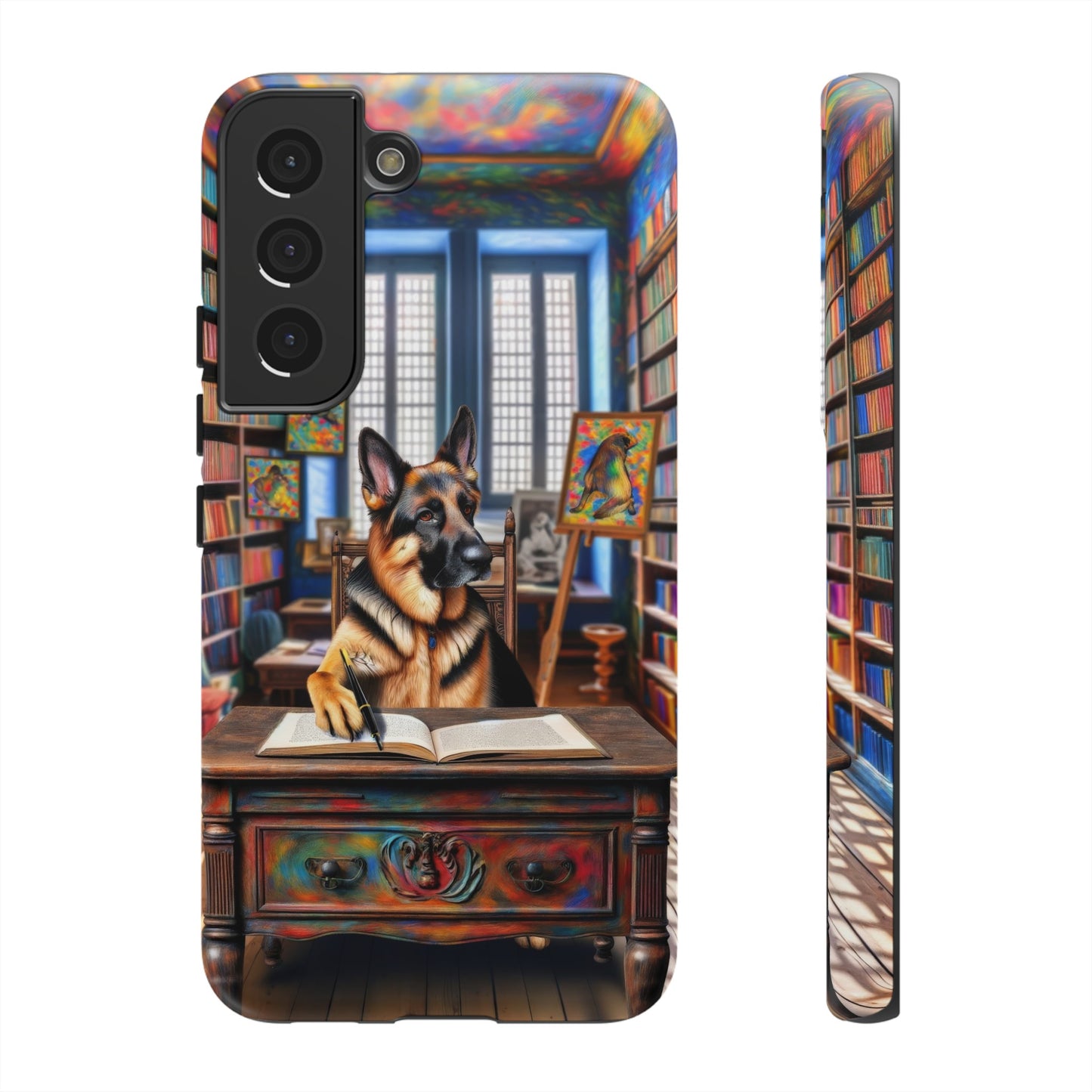 German Shepherd Writing a Book Phone Case