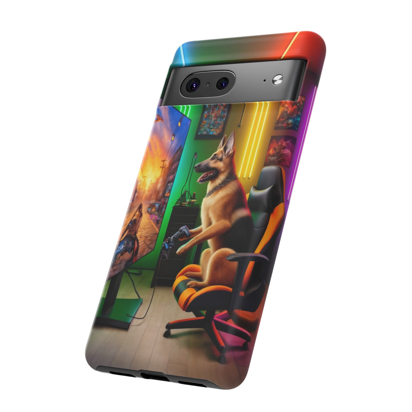 German Shepherd Playing Video Games Phone Case