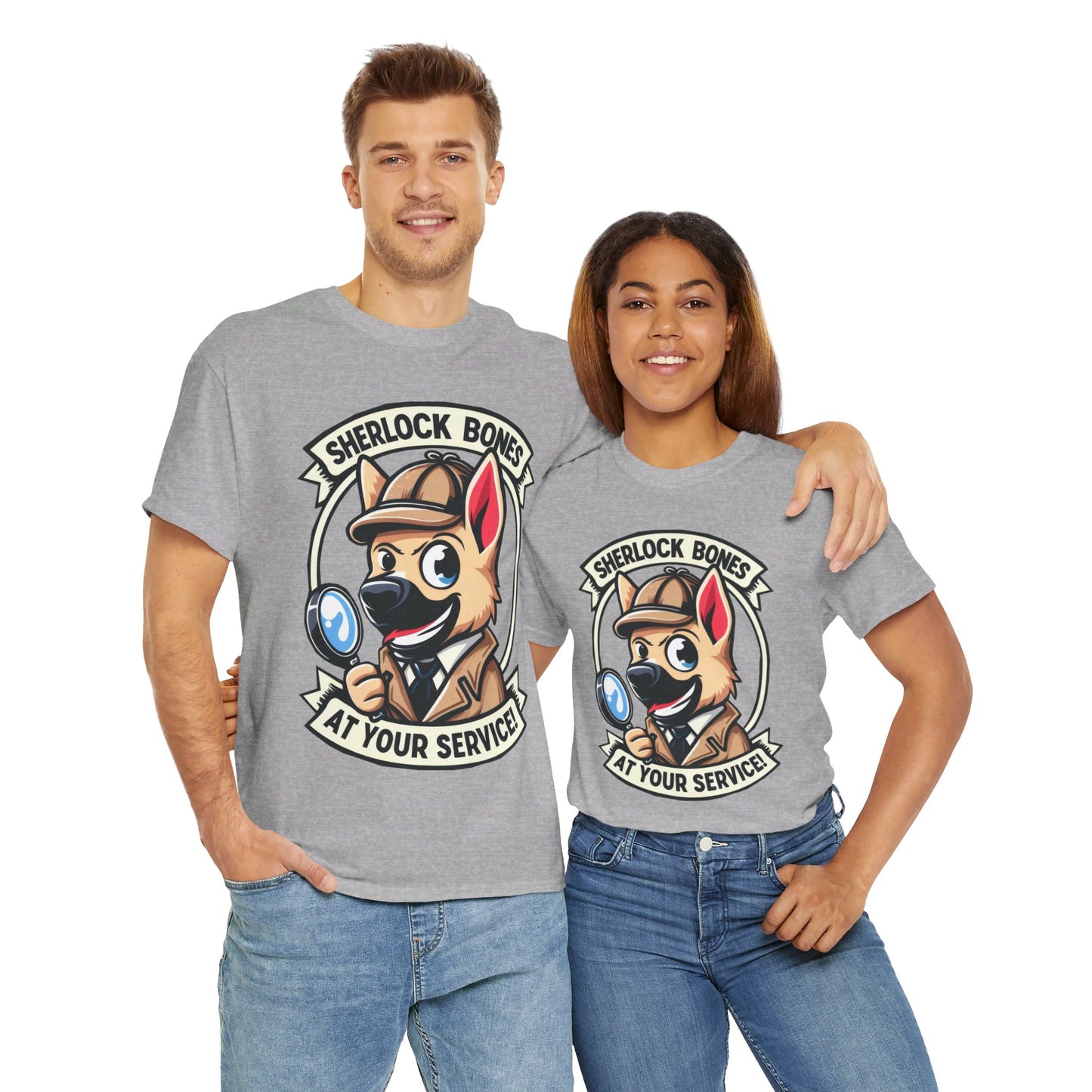 Sherlock Bones T-Shirt (13 colors) (German Shepherd)