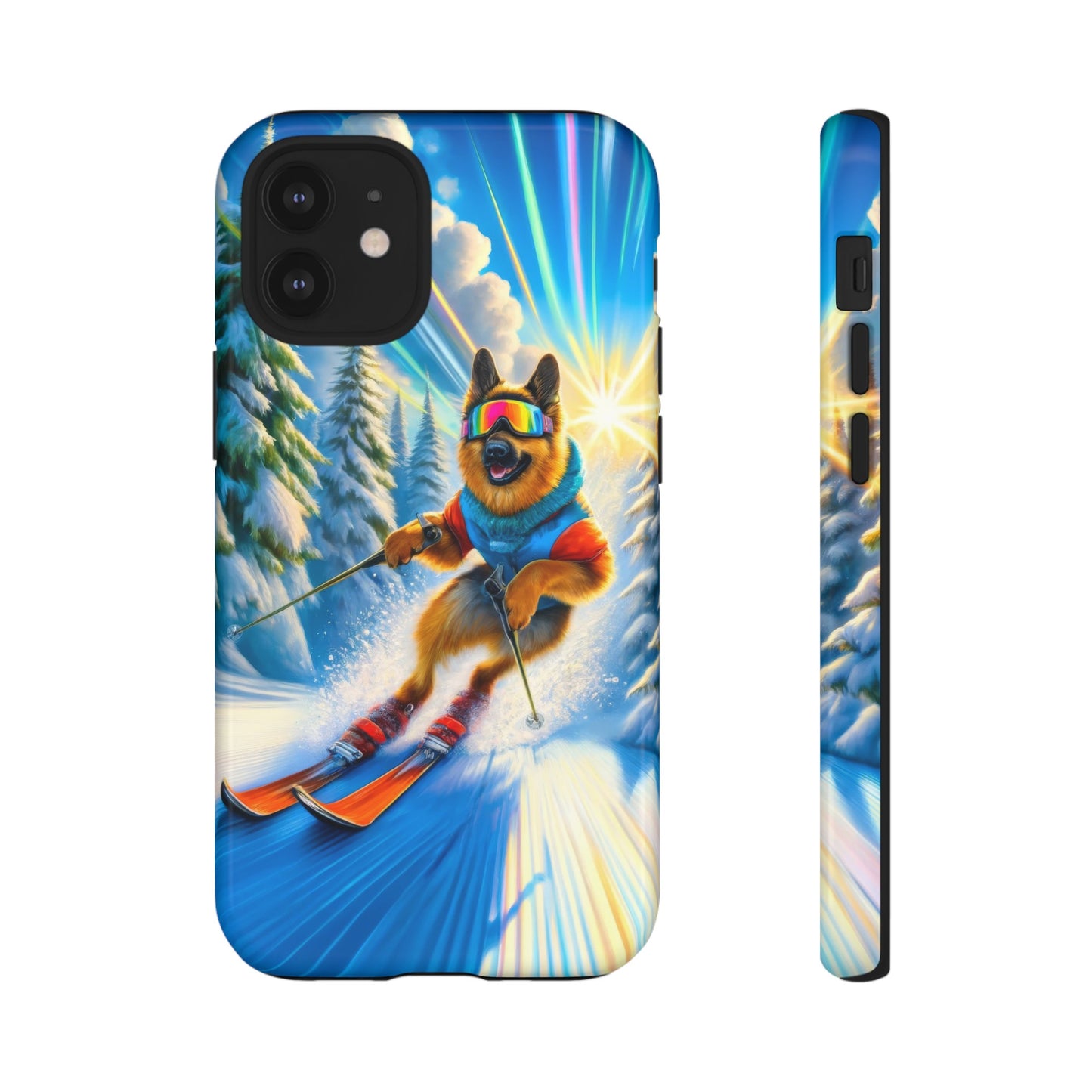 German Shepherd Skiing Phone Case