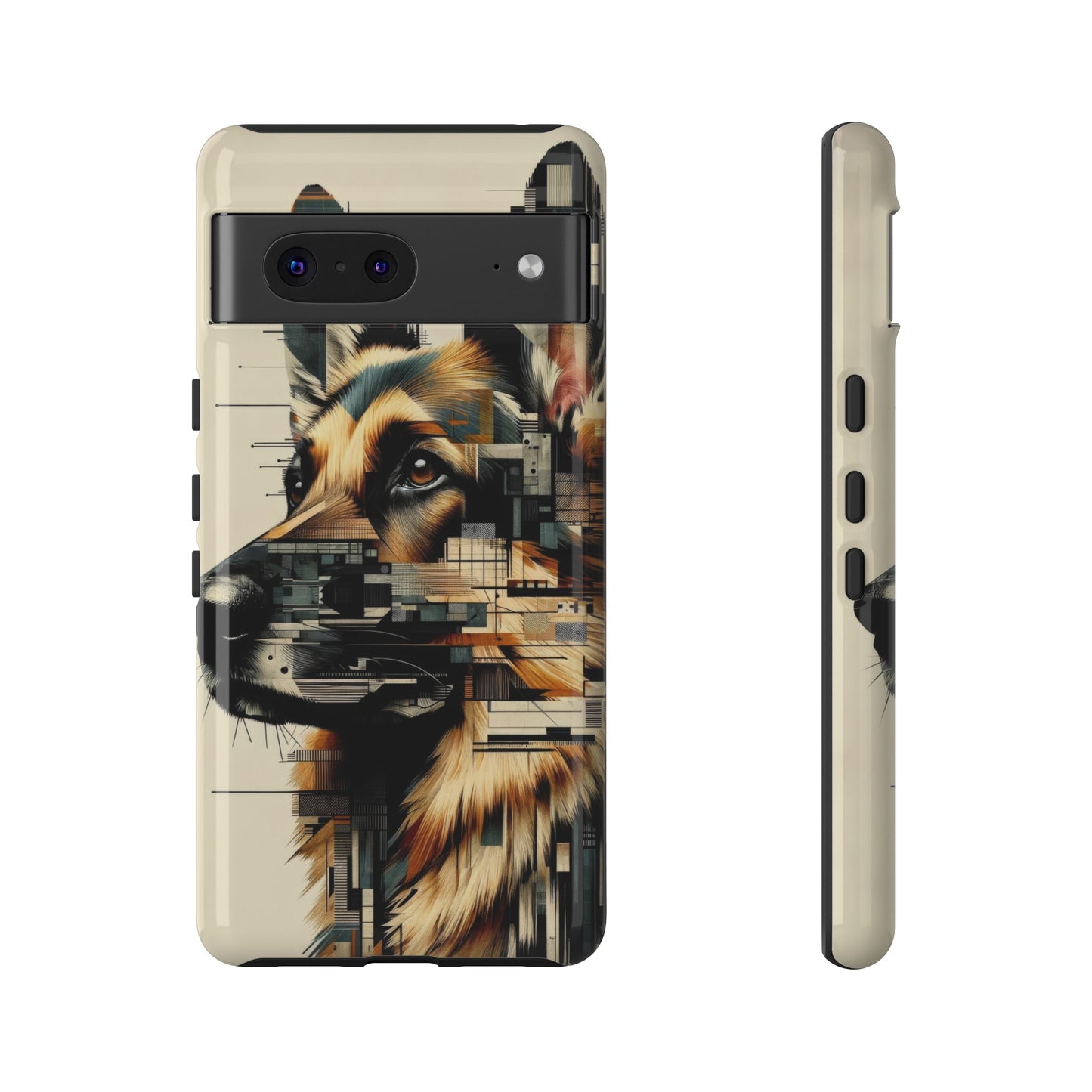 Constructivist and dadaist German Shepherd Phone Case