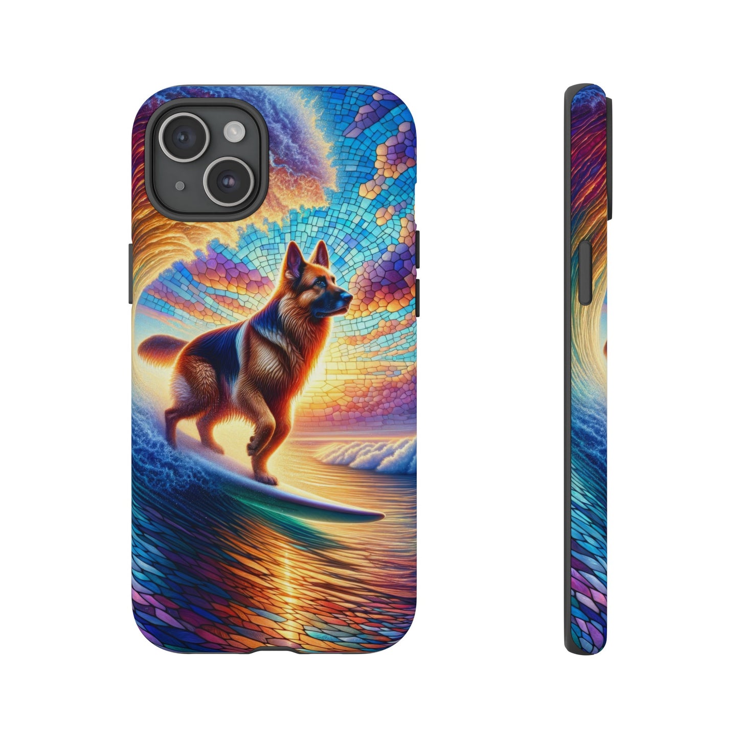 German Shepherd Surfing Phone Case