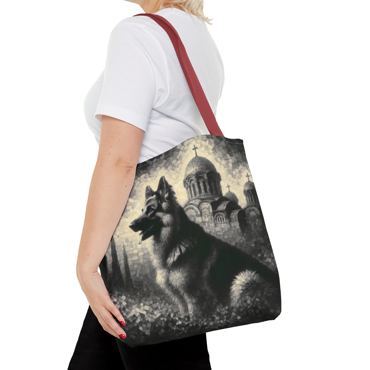 Neo-impressionism German Shepherd Tote Bag