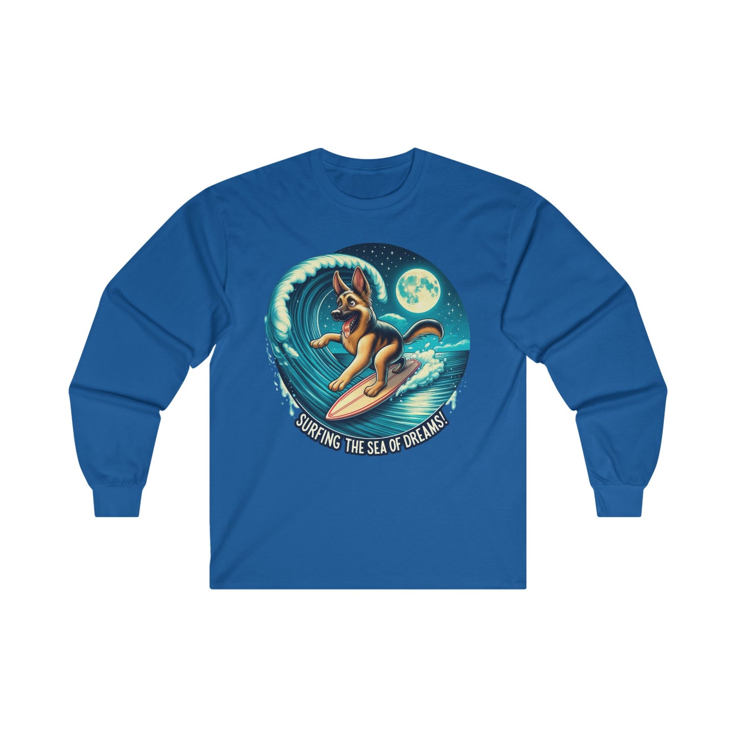 Surfing the Sea of Dreams Long Sleeve Shirt (20 colors) (German Shepherd)