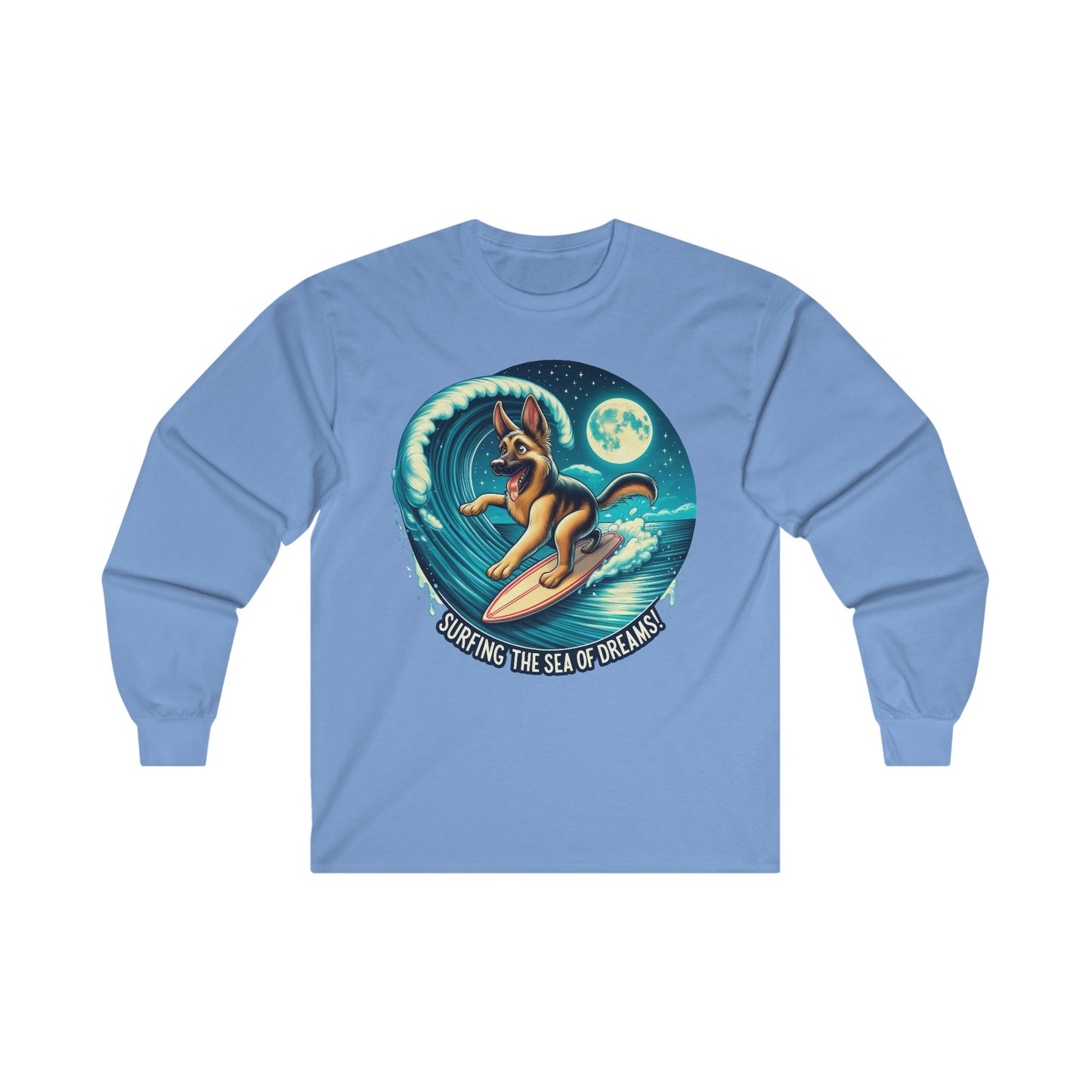 Surfing the Sea of Dreams Long Sleeve Shirt (20 colors) (German Shepherd)