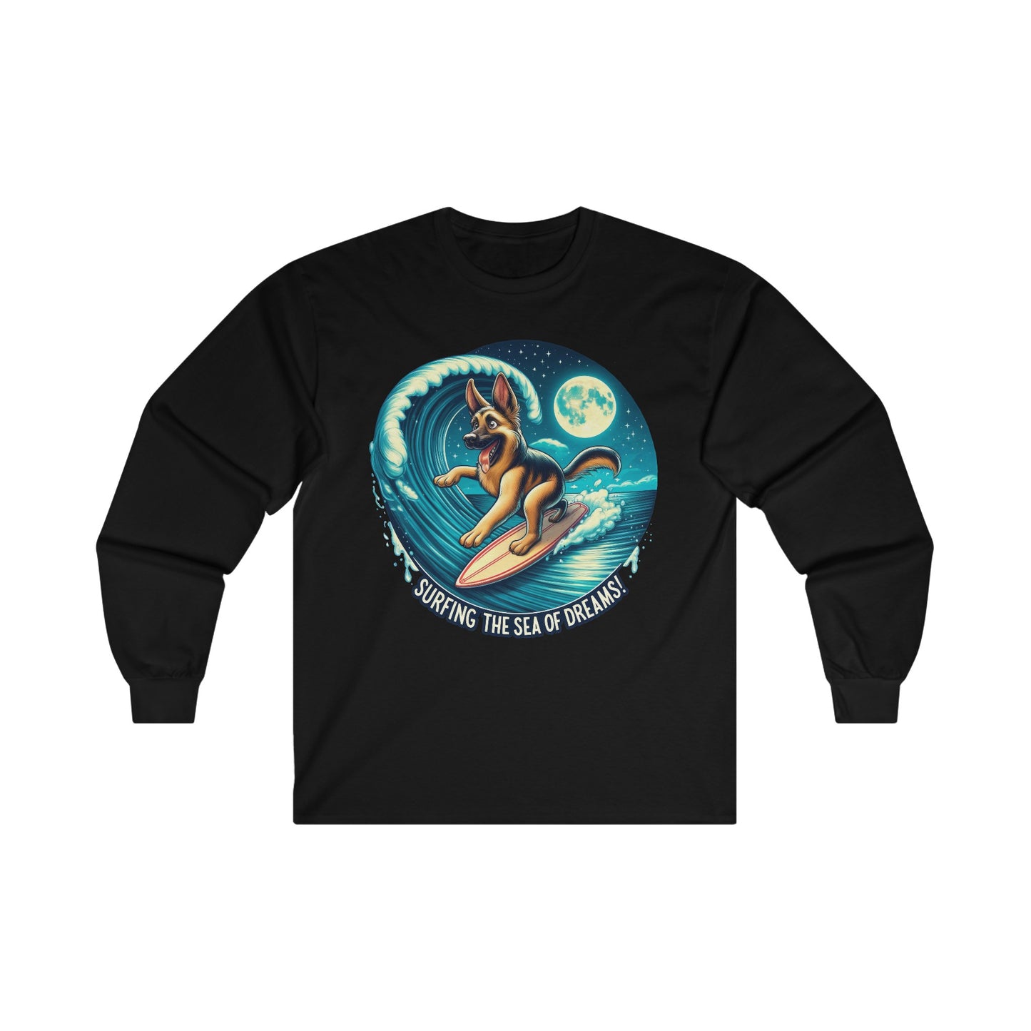 Surfing the Sea of Dreams Long Sleeve Shirt (20 colors) (German Shepherd)