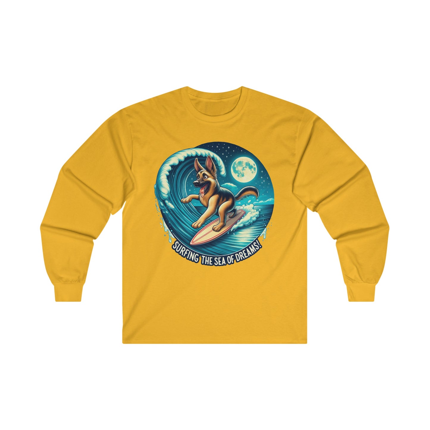 Surfing the Sea of Dreams Long Sleeve Shirt (20 colors) (German Shepherd)