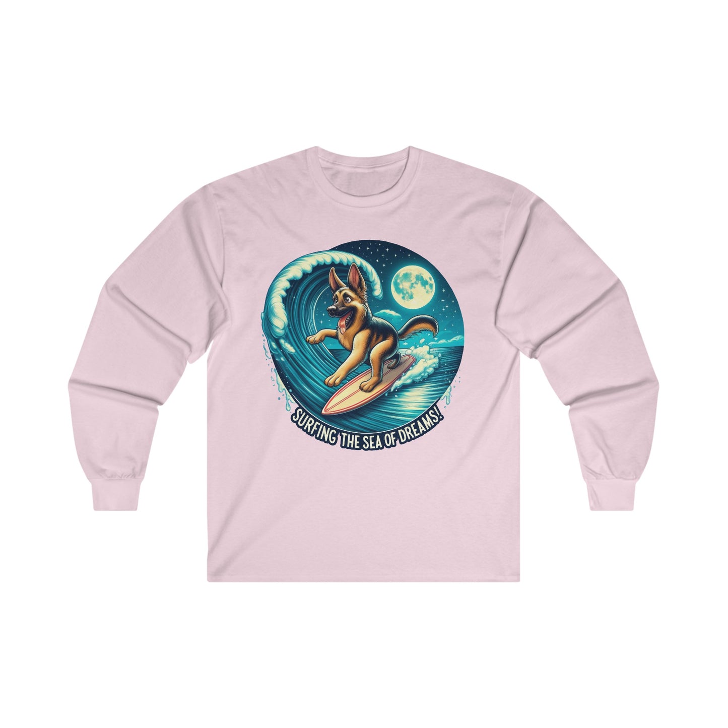 Surfing the Sea of Dreams Long Sleeve Shirt (20 colors) (German Shepherd)