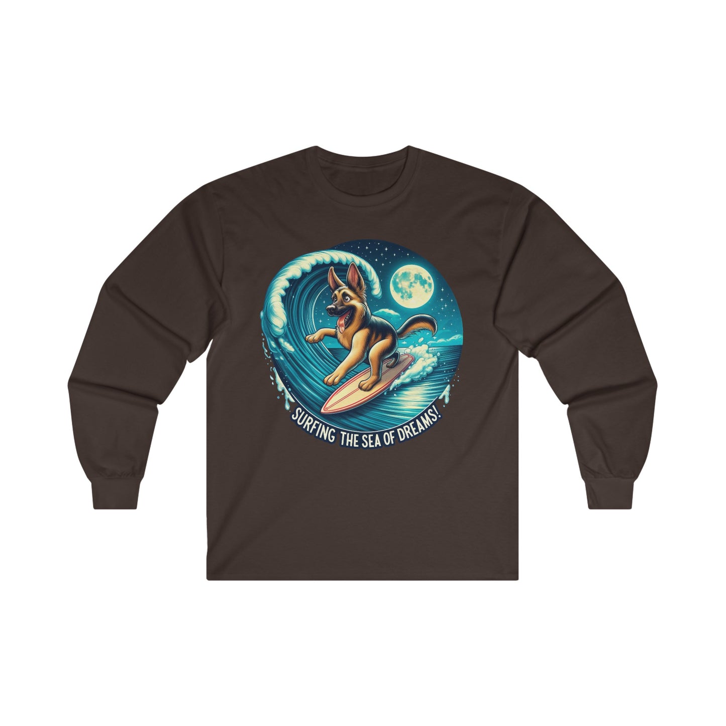 Surfing the Sea of Dreams Long Sleeve Shirt (20 colors) (German Shepherd)