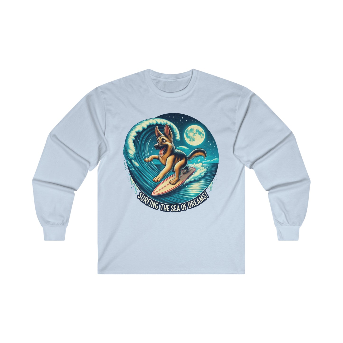 Surfing the Sea of Dreams Long Sleeve Shirt (20 colors) (German Shepherd)