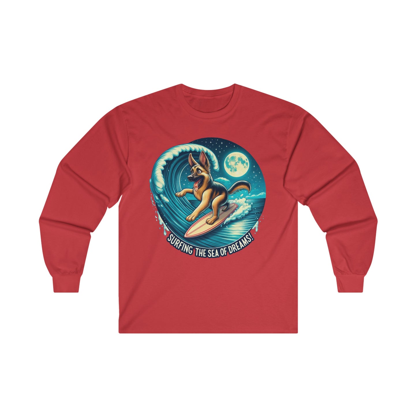 Surfing the Sea of Dreams Long Sleeve Shirt (20 colors) (German Shepherd)