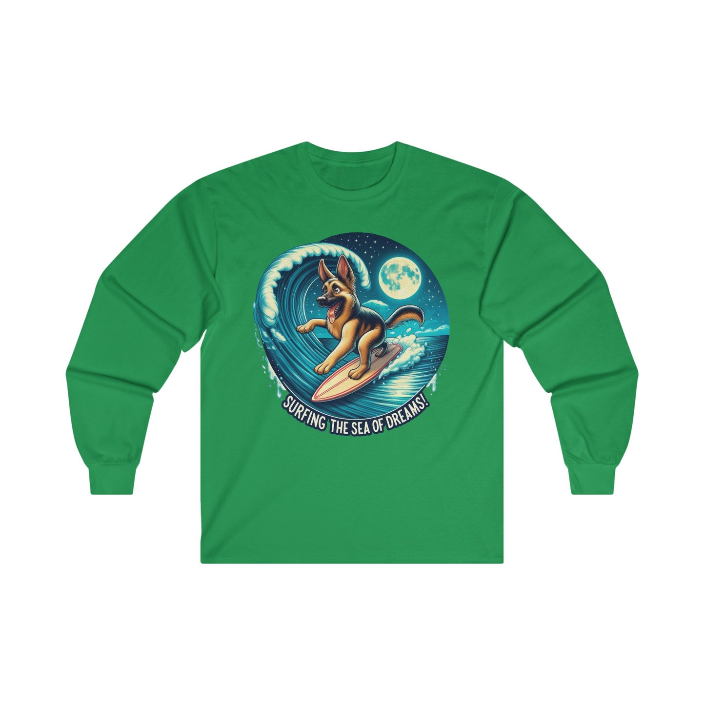 Surfing the Sea of Dreams Long Sleeve Shirt (20 colors) (German Shepherd)