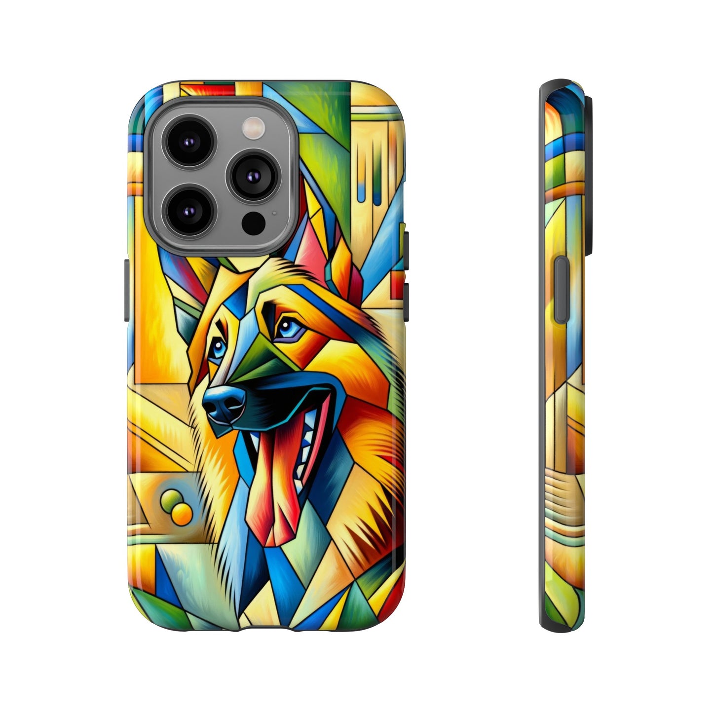 German Shepherd in Cubism Tough Phone Case