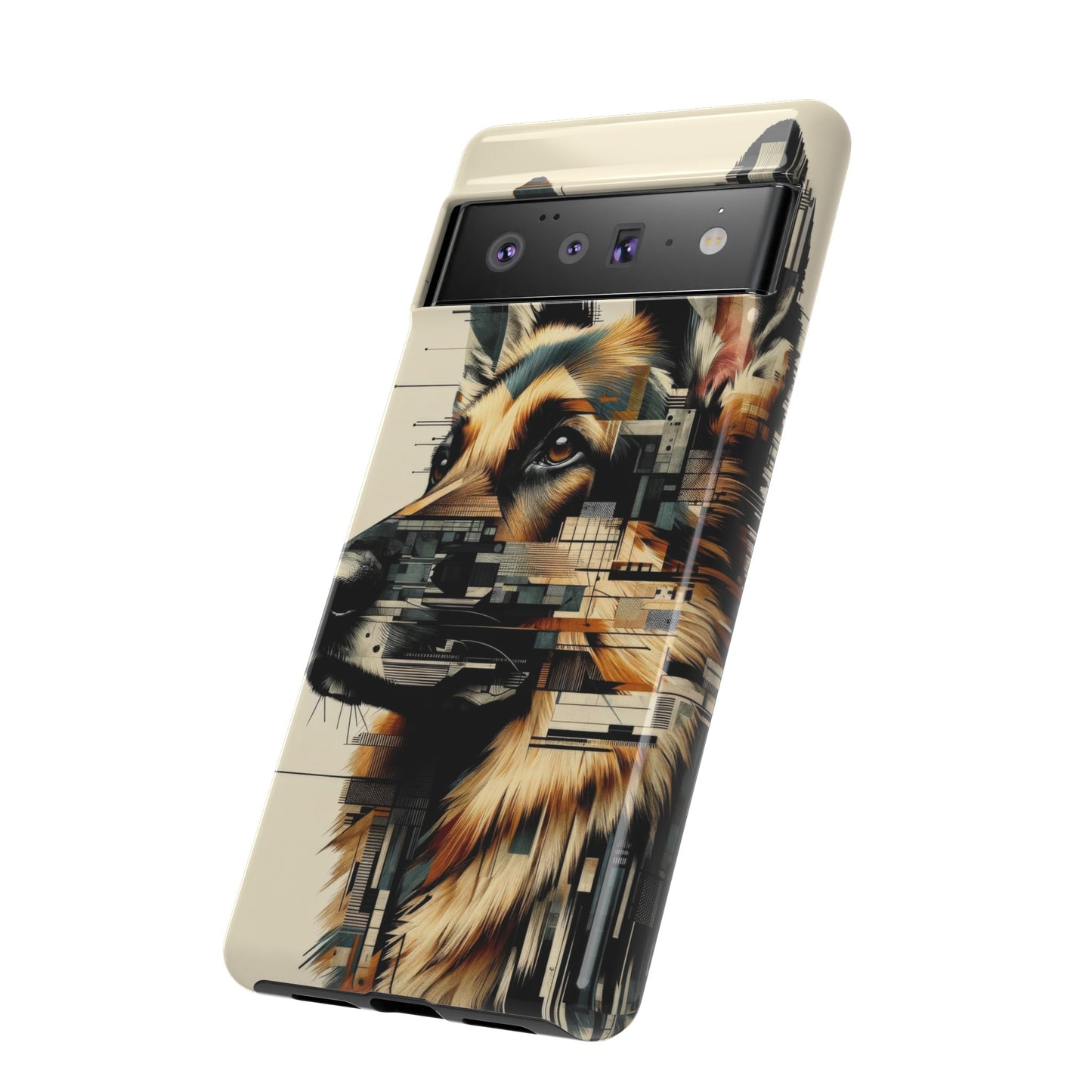 Constructivist and dadaist German Shepherd Phone Case