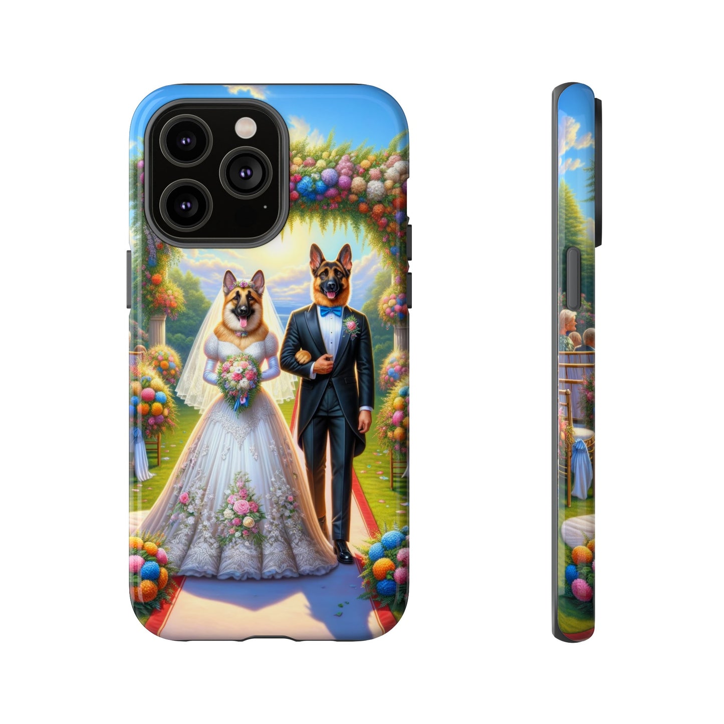 German Shepherds getting Married  Phone Case