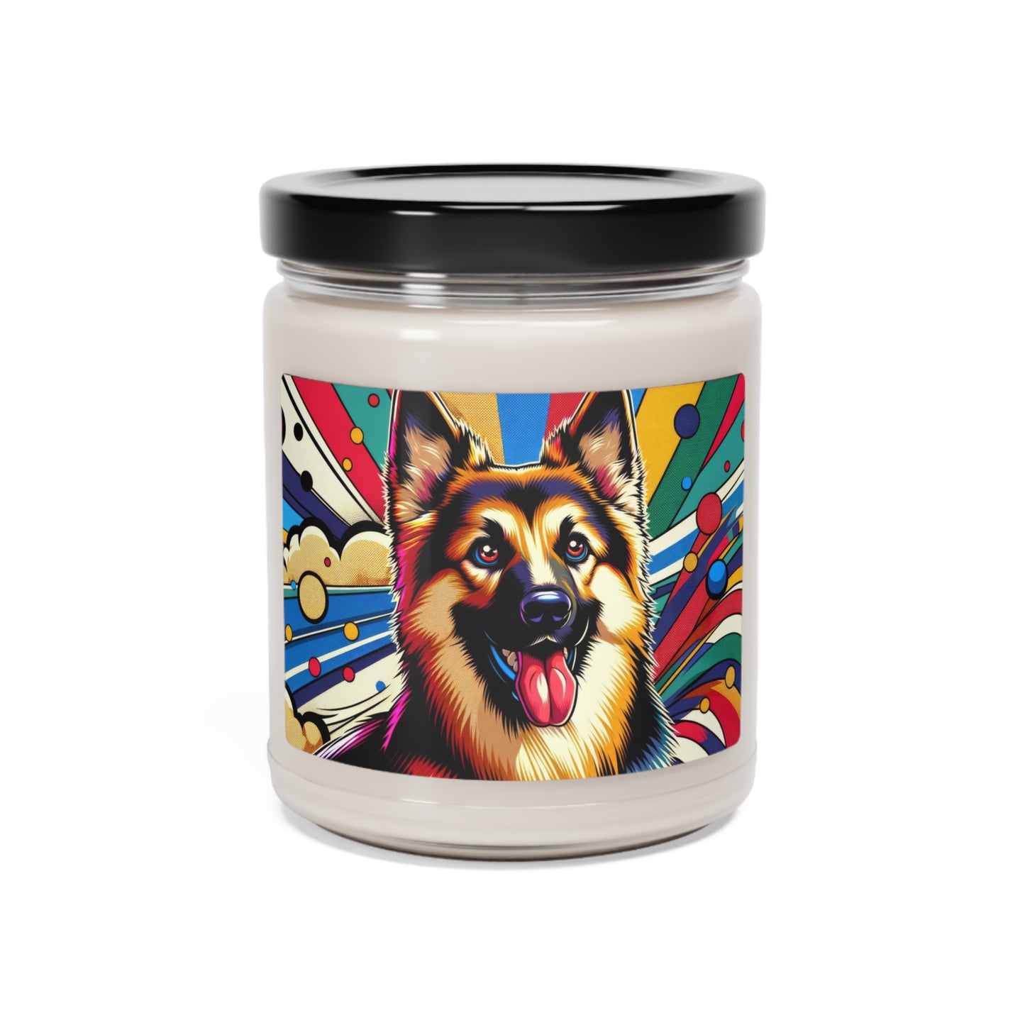 Anime style German Shepherd Scented Soy Candle, 9oz