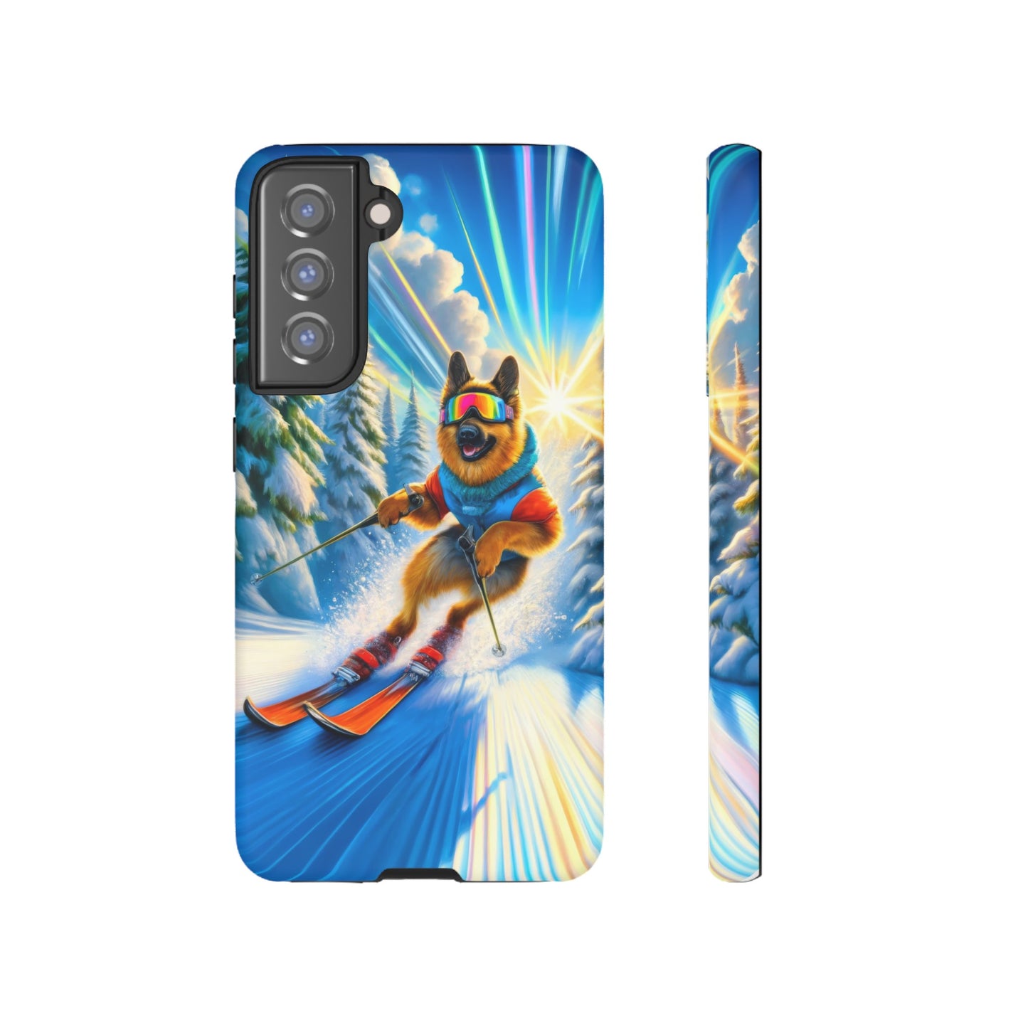 German Shepherd Skiing Phone Case