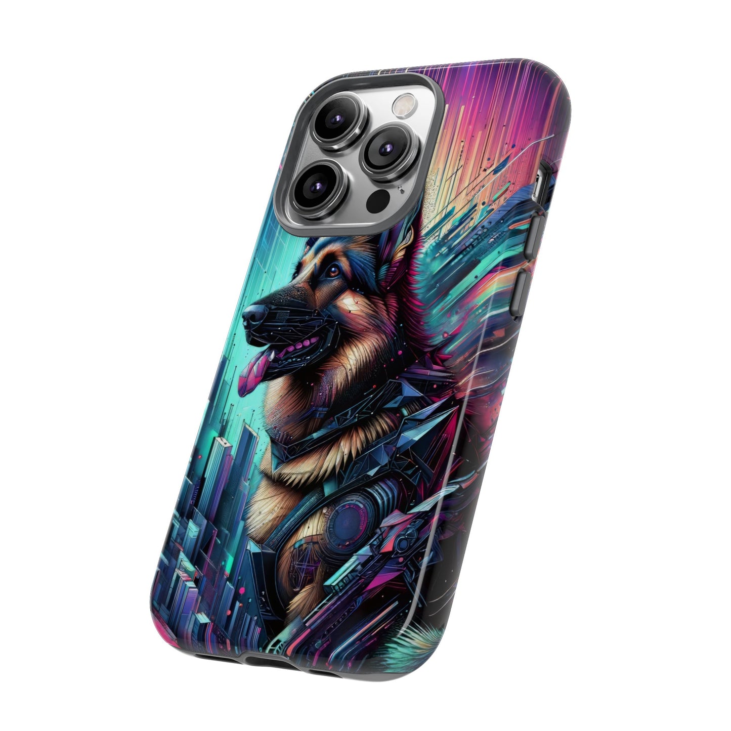 Futurism and gothic German Shepherd Phone Case