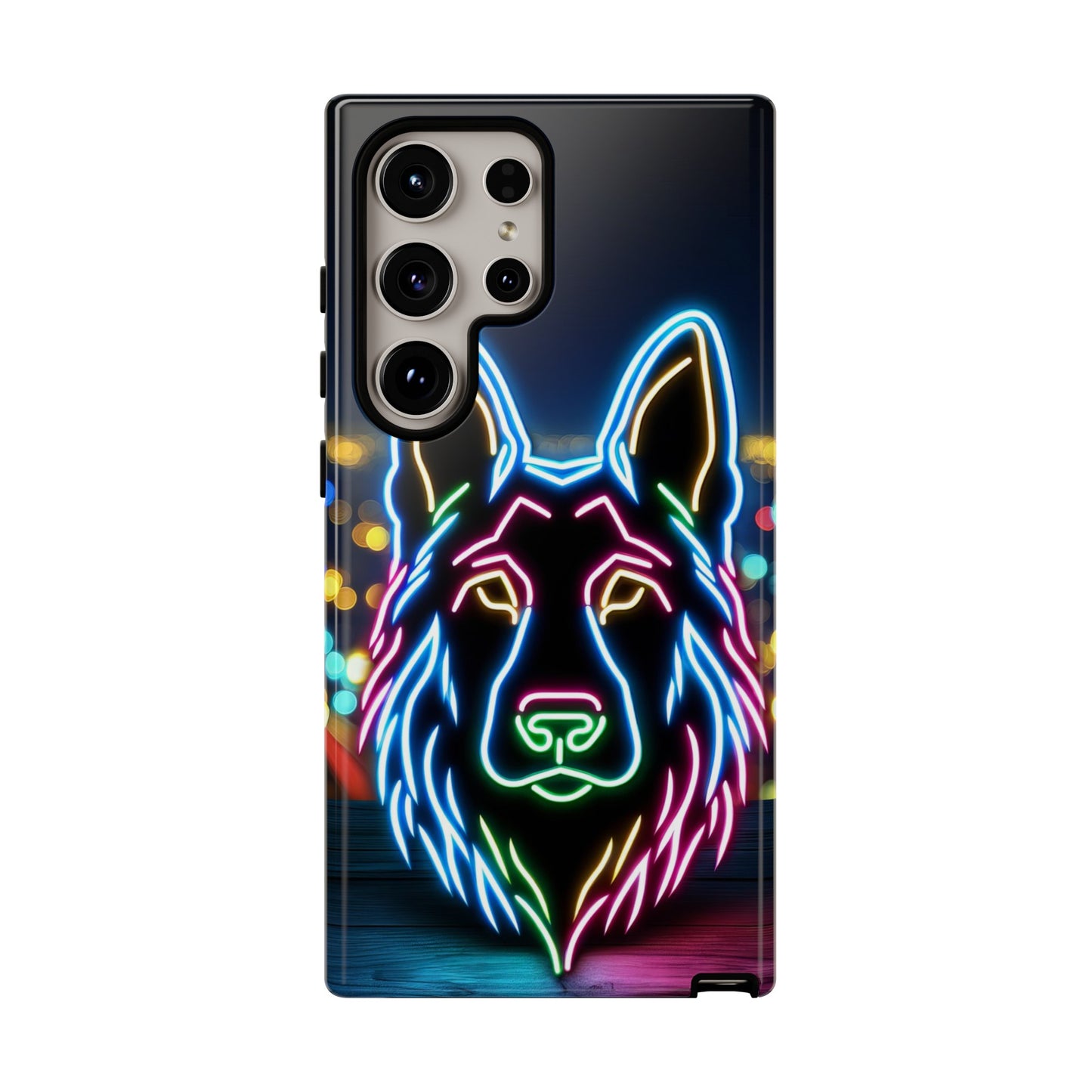 German Shepherd Neon Light Phone Case