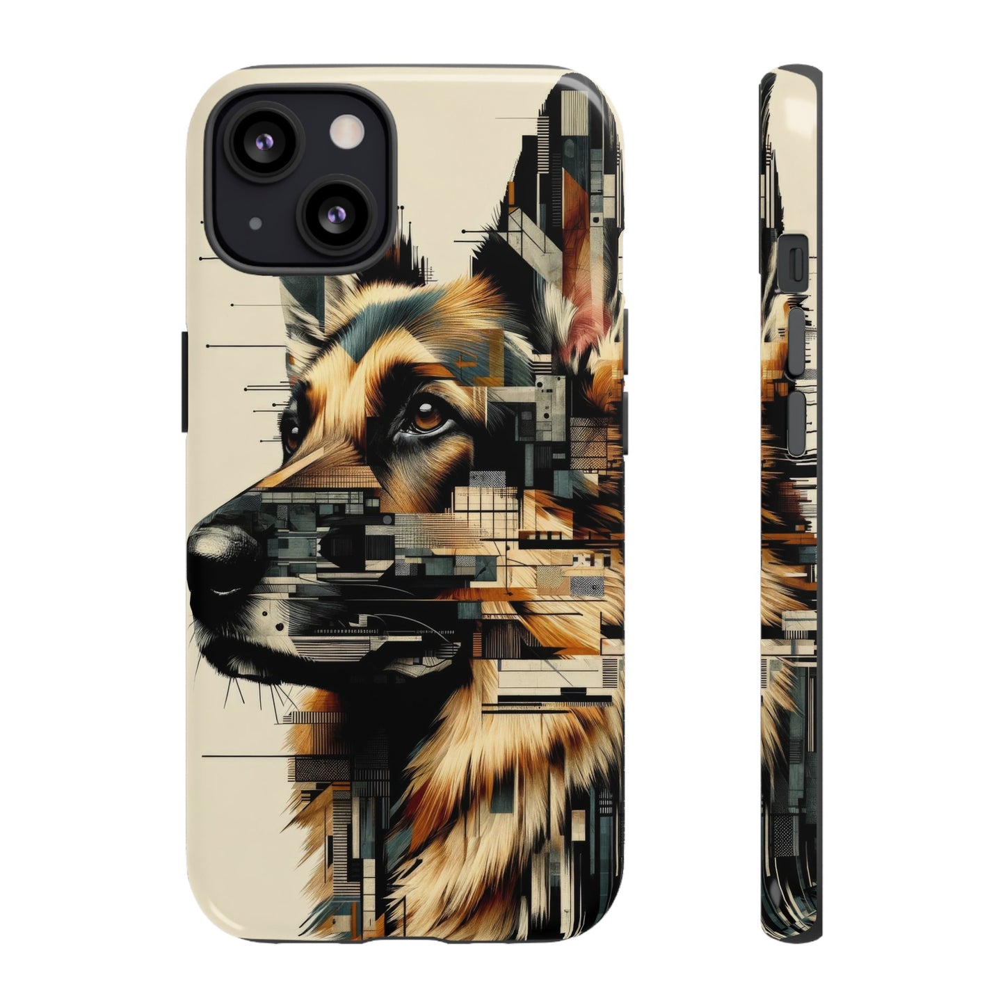 Constructivist and dadaist German Shepherd Phone Case