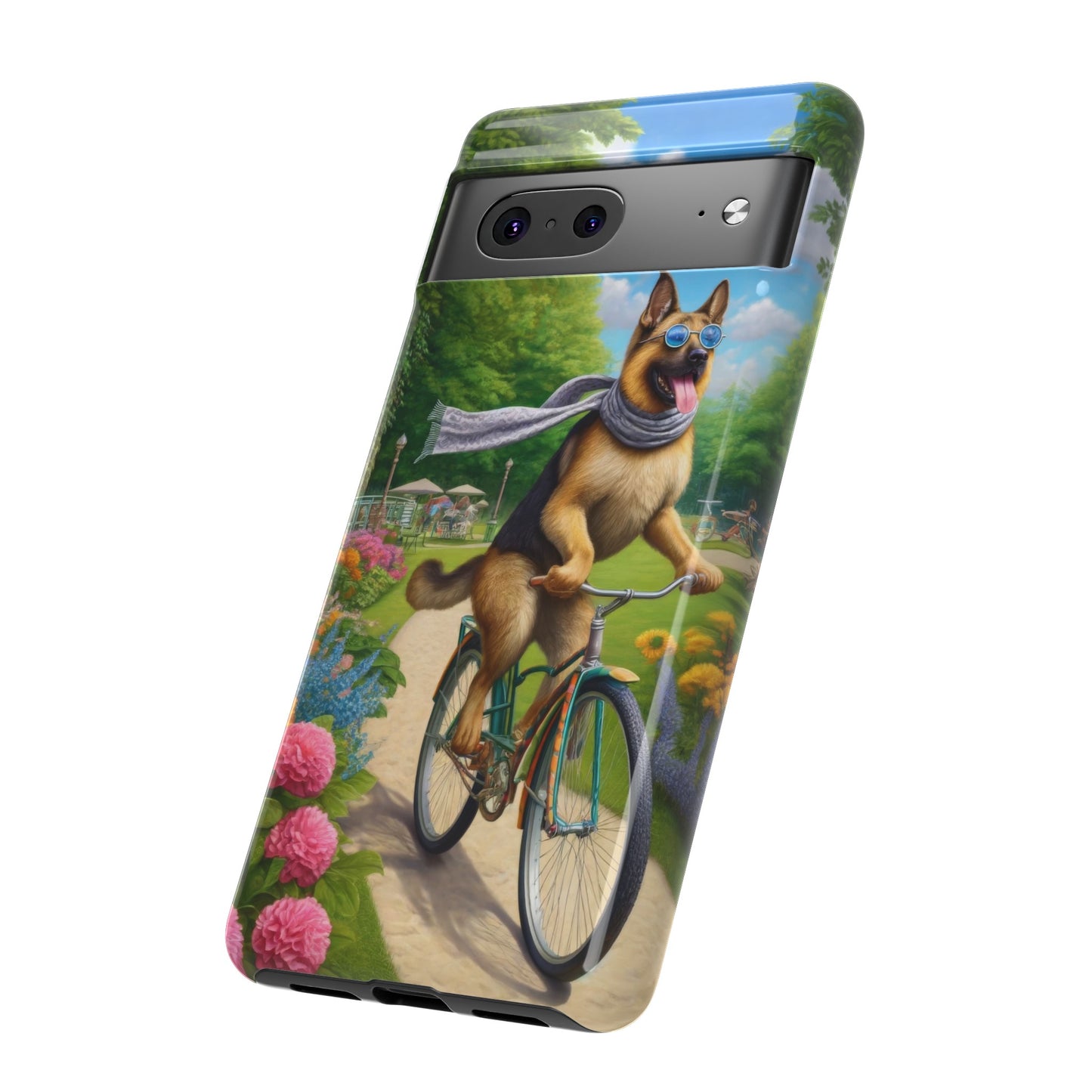 German Shepherd Riding a Bicycle Phone Case