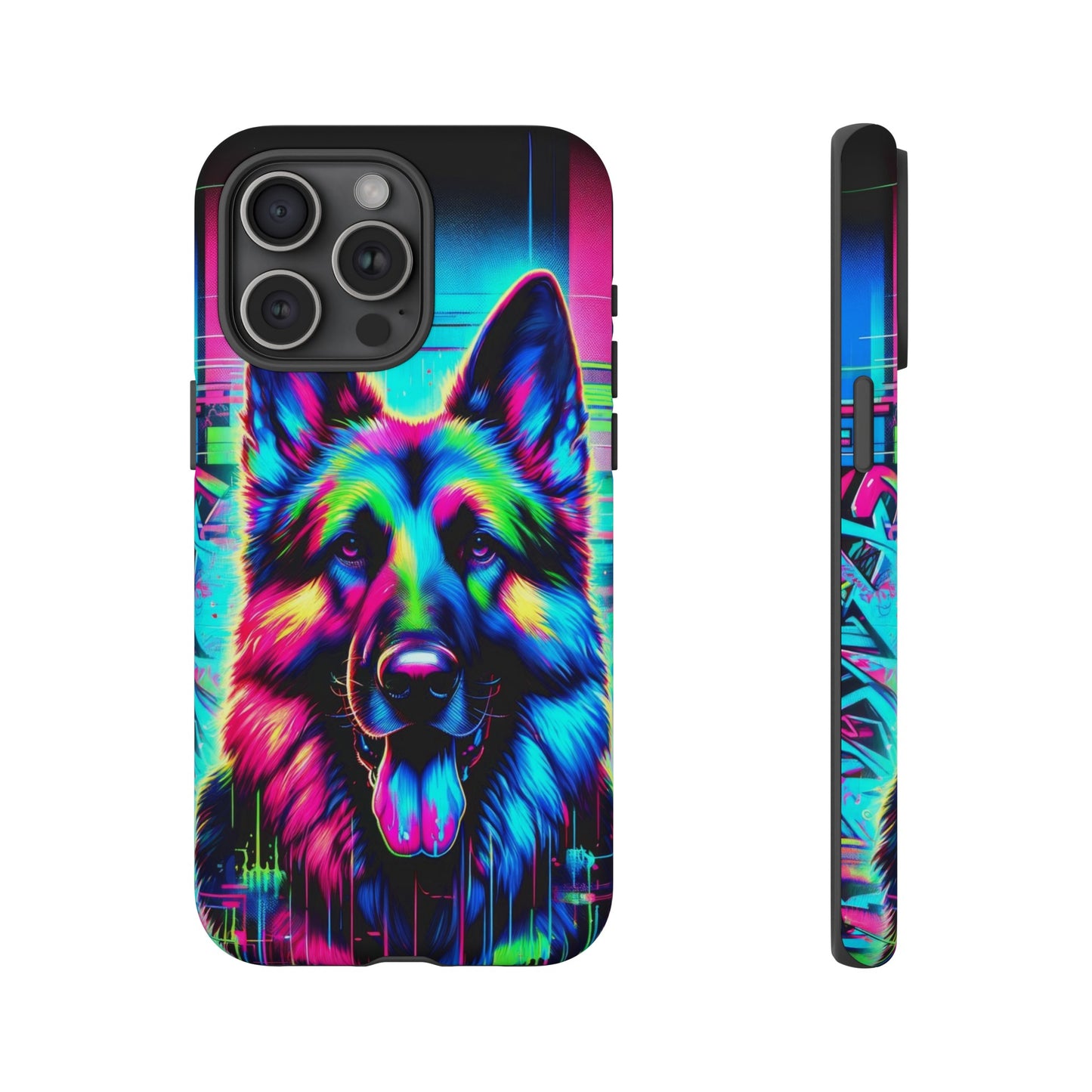 Neon graffiti German Shepherd Phone Case