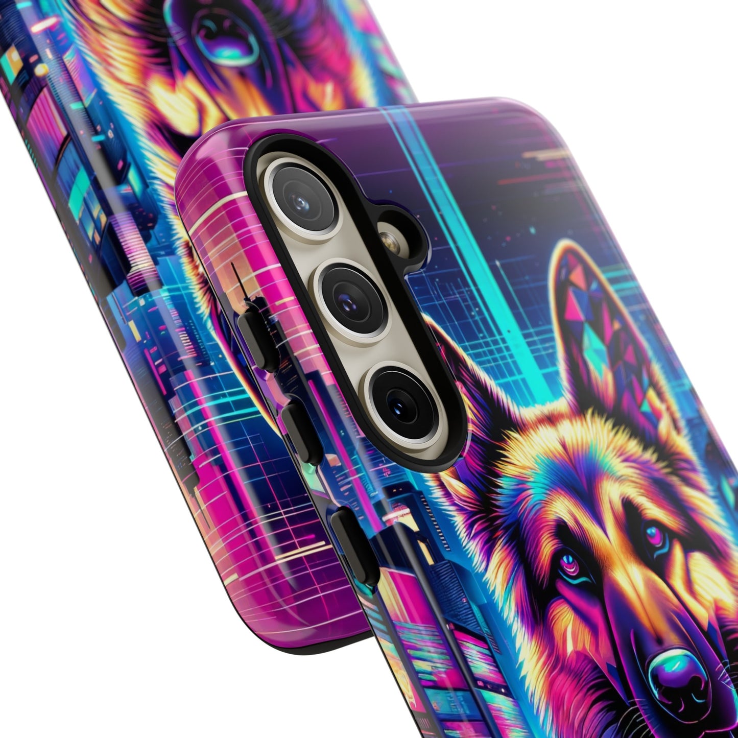 Glitch art German Shepherd Phone Case