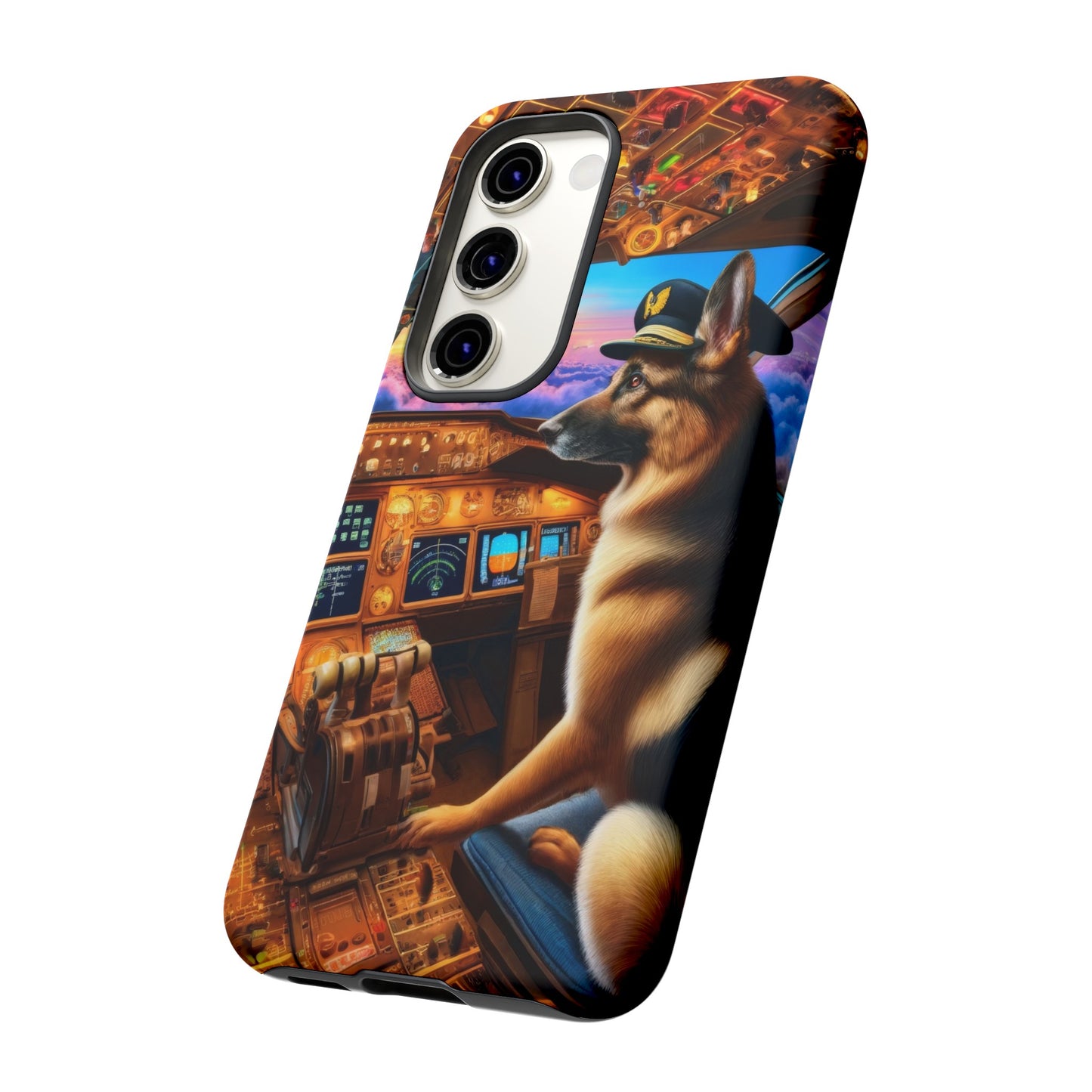 German Shepherd Flying an Airplane Phone Case